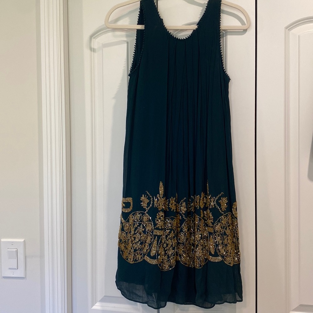 Beautiful emerald green dress with bead work